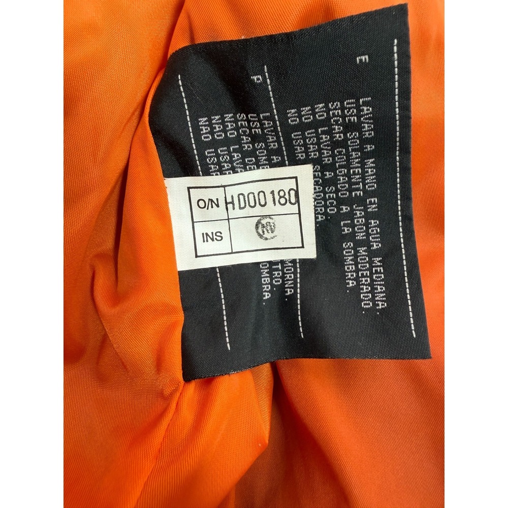 Harley-Davidson Womens Small Black Nylon Moto Bomber Jacket Orange Lining - Picture 8 of 10